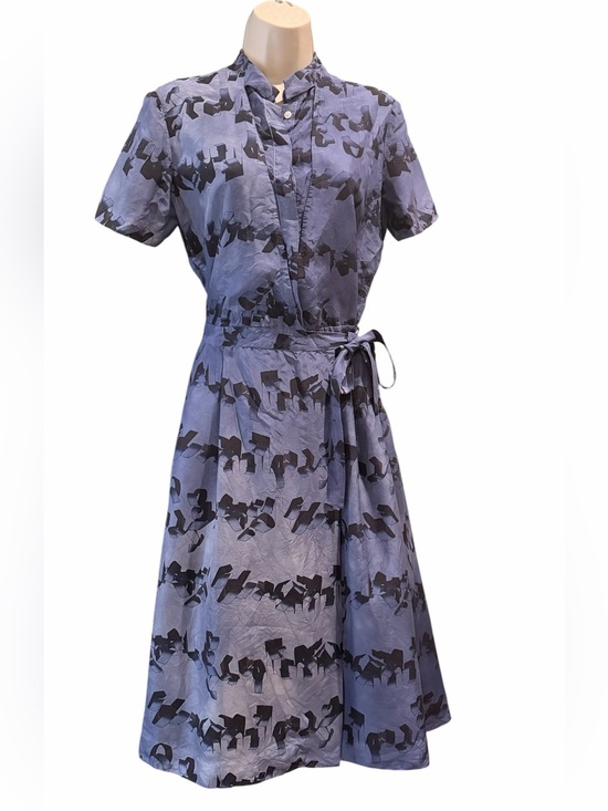 & Other Stories Dresses & Skirts - & Other Stories Blue Abstract Silk Wrap Midi Dress Size 6